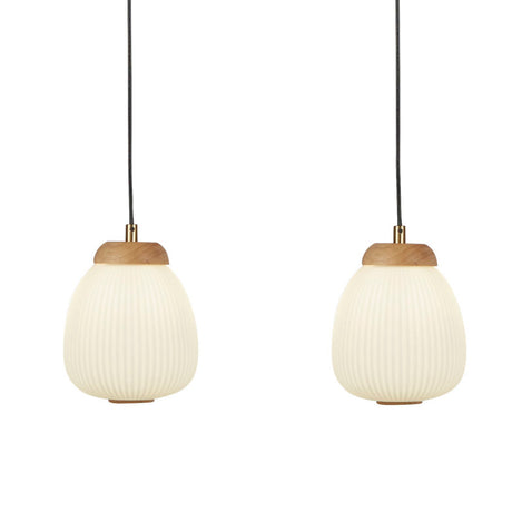 Searchlight Electric Ella 3Lt Pendant - Black Metal & Opal Ribbed Glass 31411-3NA