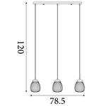 Searchlight Electric Ella 3Lt Pendant - Black Metal & Opal Ribbed Glass 31411-3NA