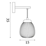 Searchlight Electric Ella Wall light - Brass Metal, Wood & Opal Ribbed Glass 31412-1NA