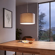 Eglo EU Pasteri Satin Nickel/Grey Fabric Pendant Light, 38cm