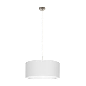 Eglo EU Pasteri Steel & White Fabric Single Pendant
