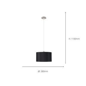 Eglo EU Maserlo Black & Gold Metal And Fabric Single Pendant