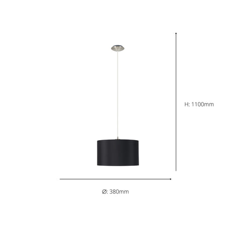 Eglo EU Maserlo Black & Gold Metal And Fabric Single Pendant