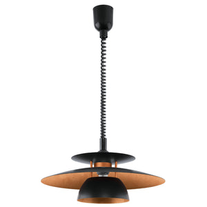 Eglo EU BRENDA Pendant Ceiling Light – Black & Copper Finish, Height Adjustable, E27, Indoor Lighting