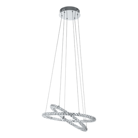 Eglo EU Varrazo Clear Glass Pendant Light Chrome