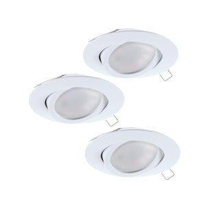Eglo EU Tedo White LED Round Set of 3 Recessed Light, 8cm, 3000K