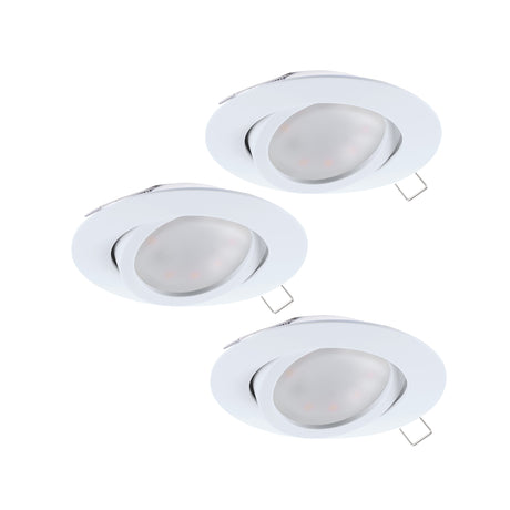 Eglo EU Tedo White LED Round Set of 3 Recessed Light, 8cm, 3000K