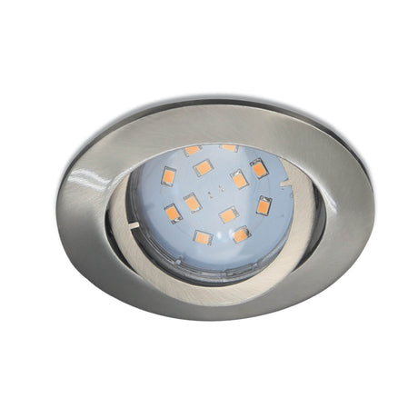 Eglo EU Tedo Satin Nickel LED Round Set of 3 Recessed Light, 8cm, 3000K
