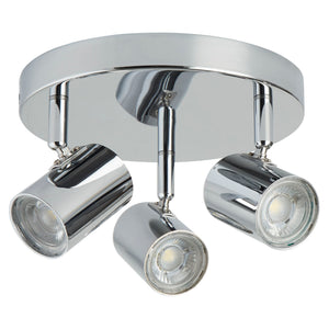 Searchlight Electric Rollo 3Lt Round Spotlight  - Chrome Metal 3173CC