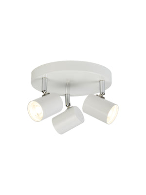 Rollo 3Lt Round Spotlight  - White Metal
