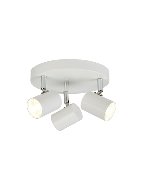 Rollo 3Lt Round Spotlight  - White Metal