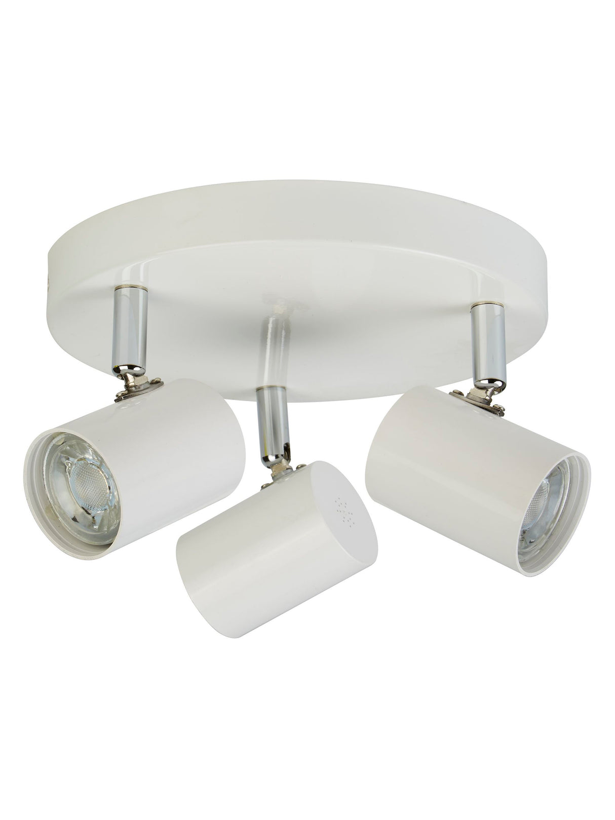 Searchlight Electric Rollo 3Lt Round Spotlight  - White Metal 3173WH