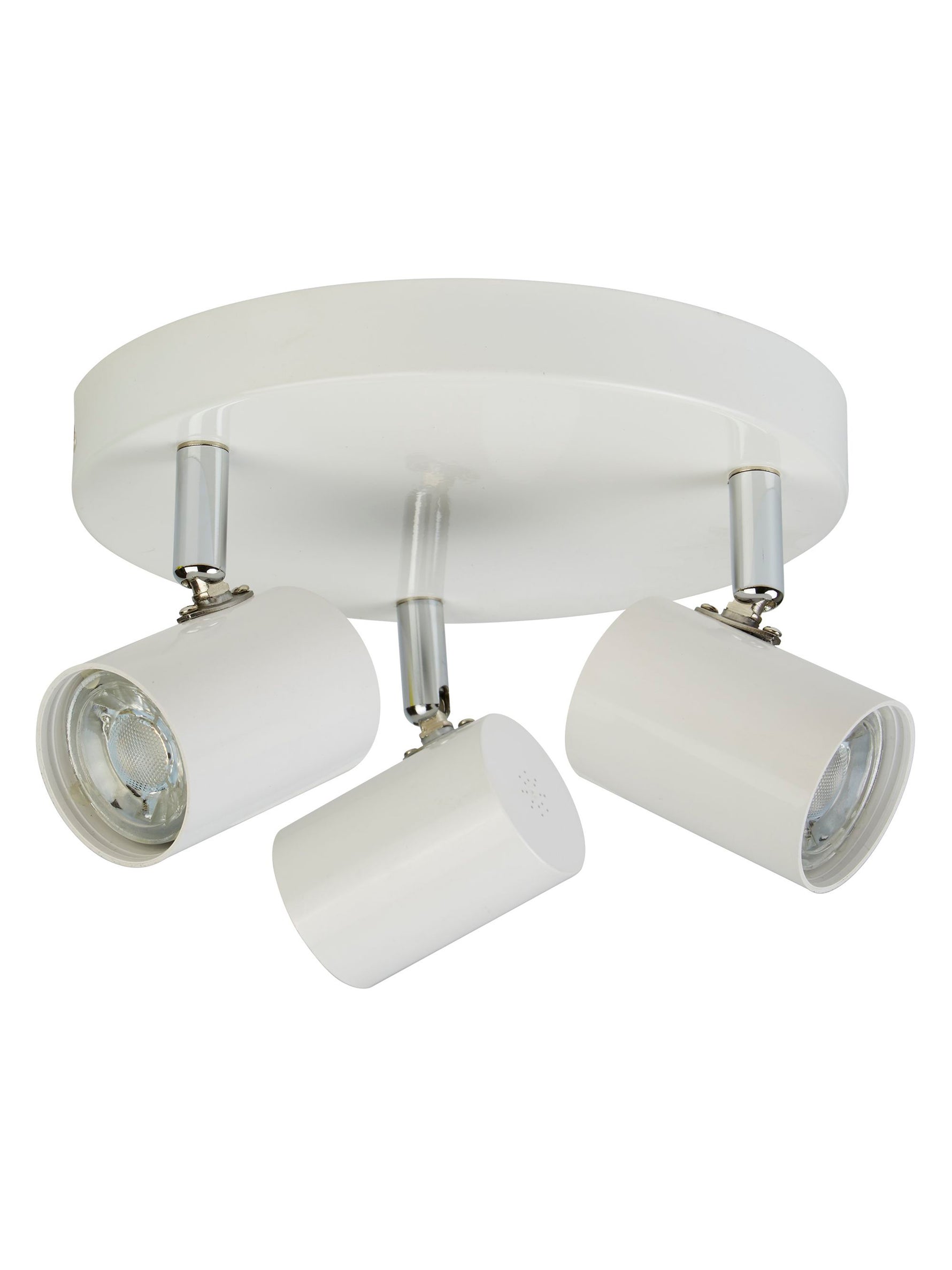 Searchlight Electric Rollo 3Lt Round Spotlight  - White Metal 3173WH