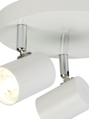 Searchlight Electric Rollo 3Lt Round Spotlight  - White Metal 3173WH