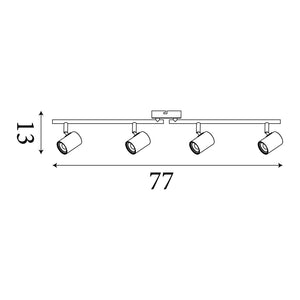 Searchlight Electric Rollo 4Lt Split Bar Spotlight  - Chrome Metal 3174CC