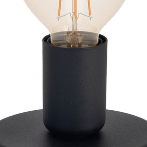 Eglo EU Pozello Table Lamp Black Steel Base with Exposed Bulb