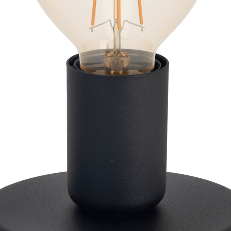 Eglo EU Pozello Table Lamp Black Steel Base with Exposed Bulb