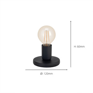 Eglo EU Pozello Table Lamp Black Steel Base with Exposed Bulb