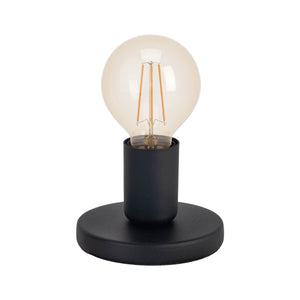 Eglo EU Pozello Table Lamp Black Steel Base with Exposed Bulb