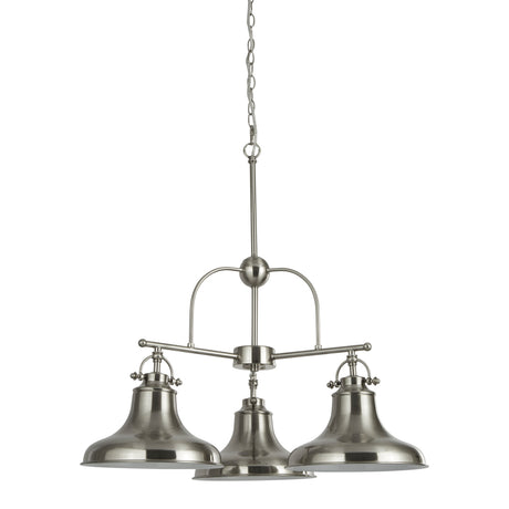 Searchlight Electric Dallas 3Lt Pendant - Satin Silver 3183-3SS