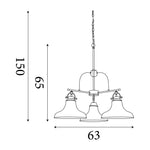 Searchlight Electric Dallas 3Lt Pendant - Satin Silver 3183-3SS