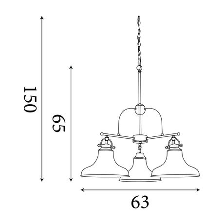 Searchlight Electric Dallas 3Lt Pendant - Satin Silver 3183-3SS
