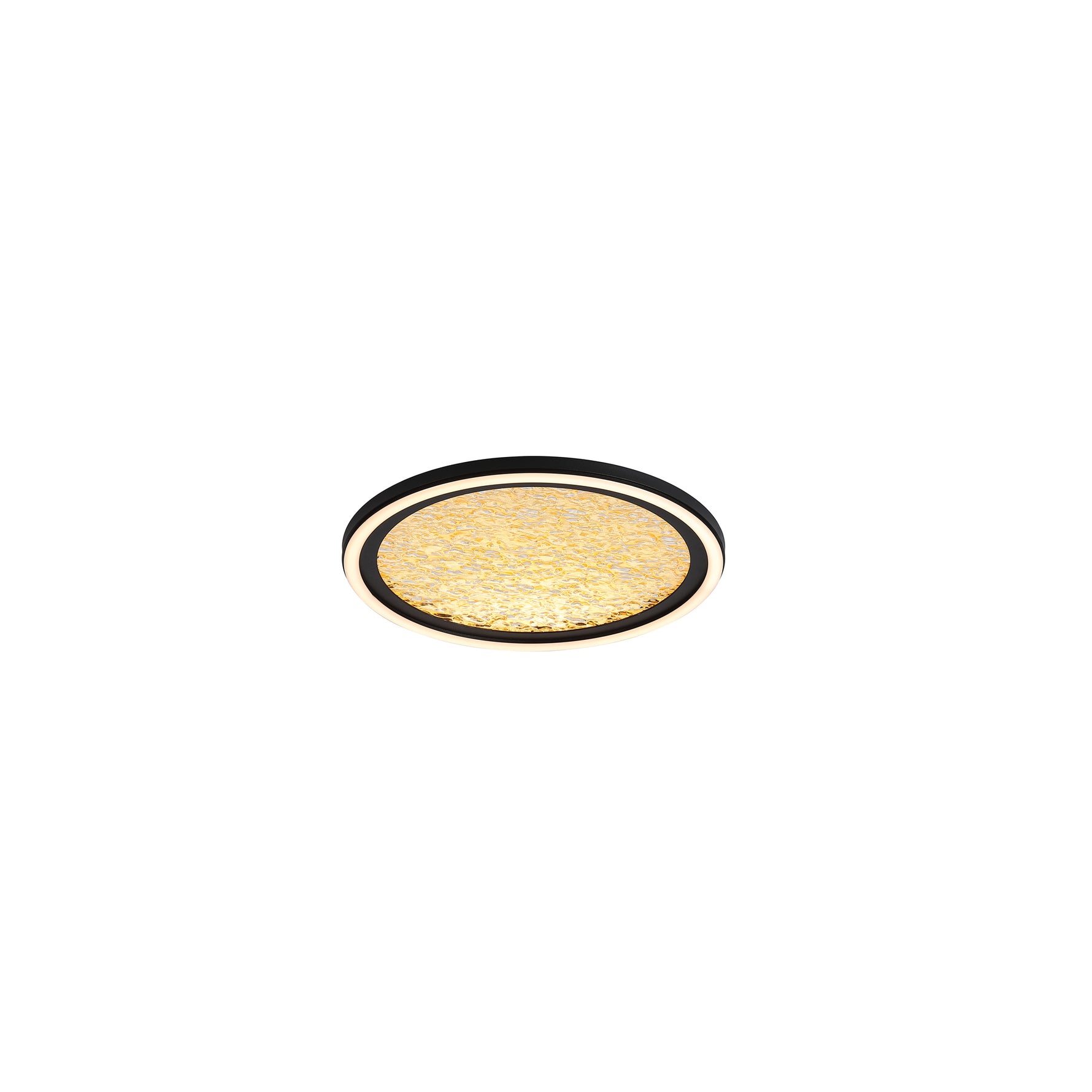 Luna LED Flush, Sand Black Metal & Gold PC Diffuser