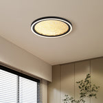 Searchlight Electric Luna LED Flush, Sand Black Metal & Gold PC Diffuser 31908-300GO