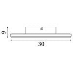 Searchlight Electric Luna LED Flush, Sand Black Metal & Gold PC Diffuser 31908-300GO
