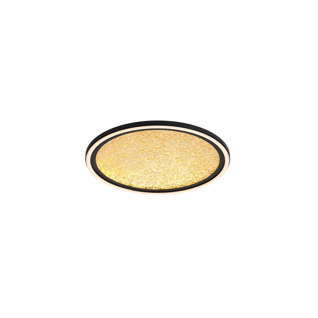 Luna LED Flush, Sand Black Metal & Gold PC Diffuser