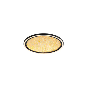 Luna LED Flush, Sand Black Metal & Gold PC Diffuser