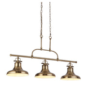 Dallas 3Lt Bar Pendant - Antique Brass Metal