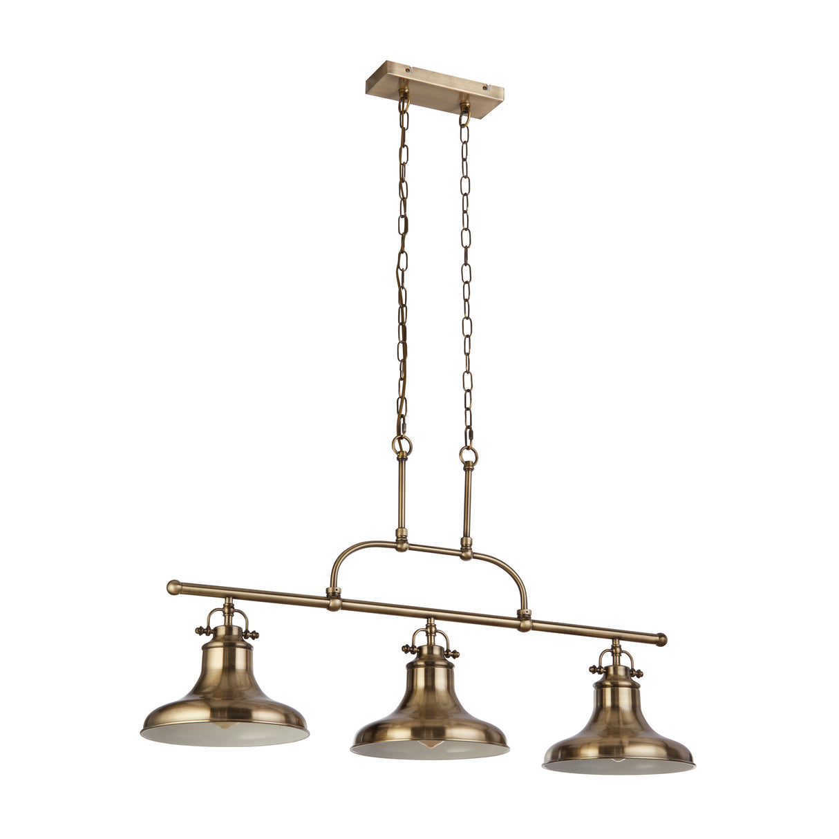 Searchlight Electric Dallas 3Lt Bar Pendant - Antique Brass Metal 3193-3AB