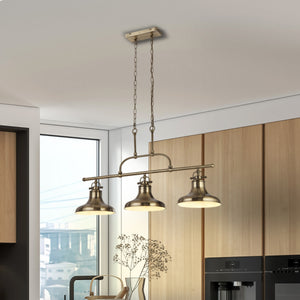 Searchlight Electric Dallas 3Lt Bar Pendant - Antique Brass Metal 3193-3AB