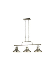 Dallas 3Lt Bar Pendant - Satin Silver Metal