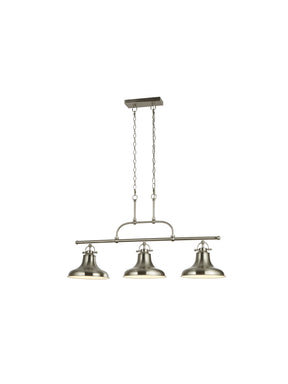 Dallas 3Lt Bar Pendant - Satin Silver Metal