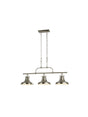 Dallas 3Lt Bar Pendant - Satin Silver Metal