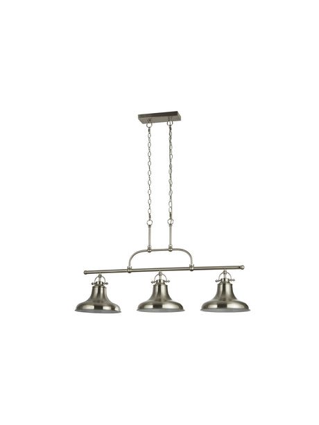 Searchlight Electric Dallas 3Lt Bar Pendant - Satin Silver Metal 3193-3SS