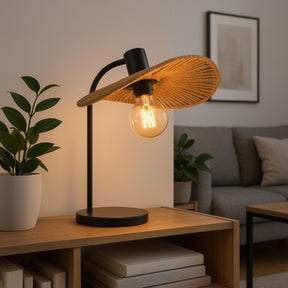 Eglo EU Siruela Steel Black Contemporary Organic Paper Table Lamp