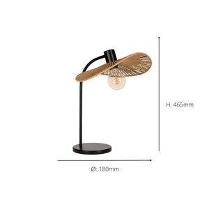 Eglo EU Siruela Steel Black Contemporary Organic Paper Table Lamp