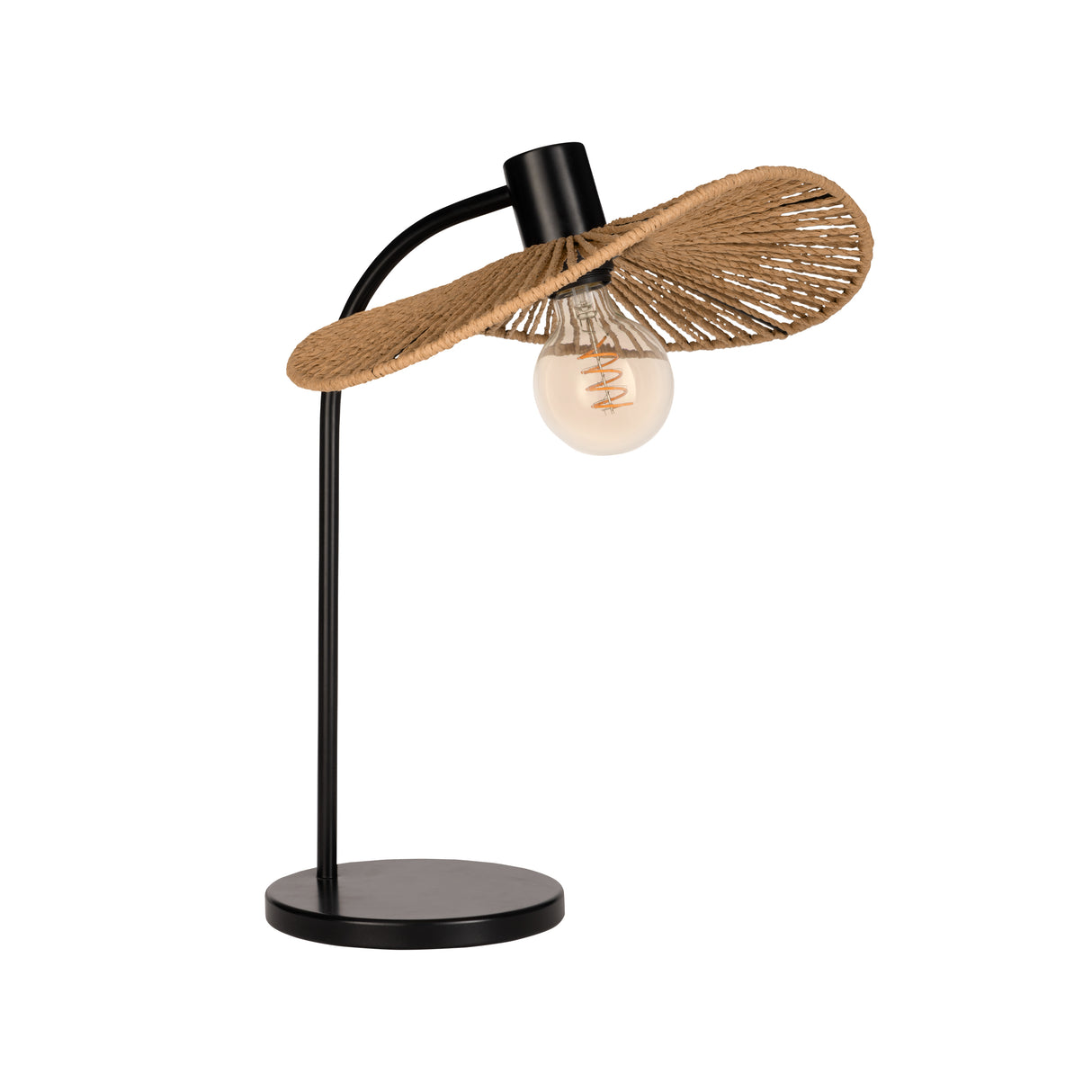 Eglo EU Siruela Steel Black Contemporary Organic Paper Table Lamp