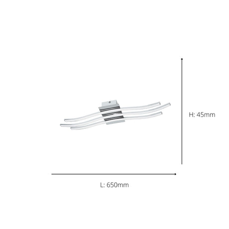 Eglo EU Roncade Steel Chrome LED Contemporary Ceiling Light