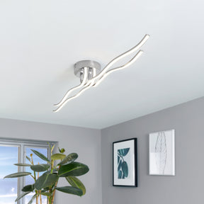 Eglo EU Roncade Steel Chrome LED Contemporary Wall Ceiling Light