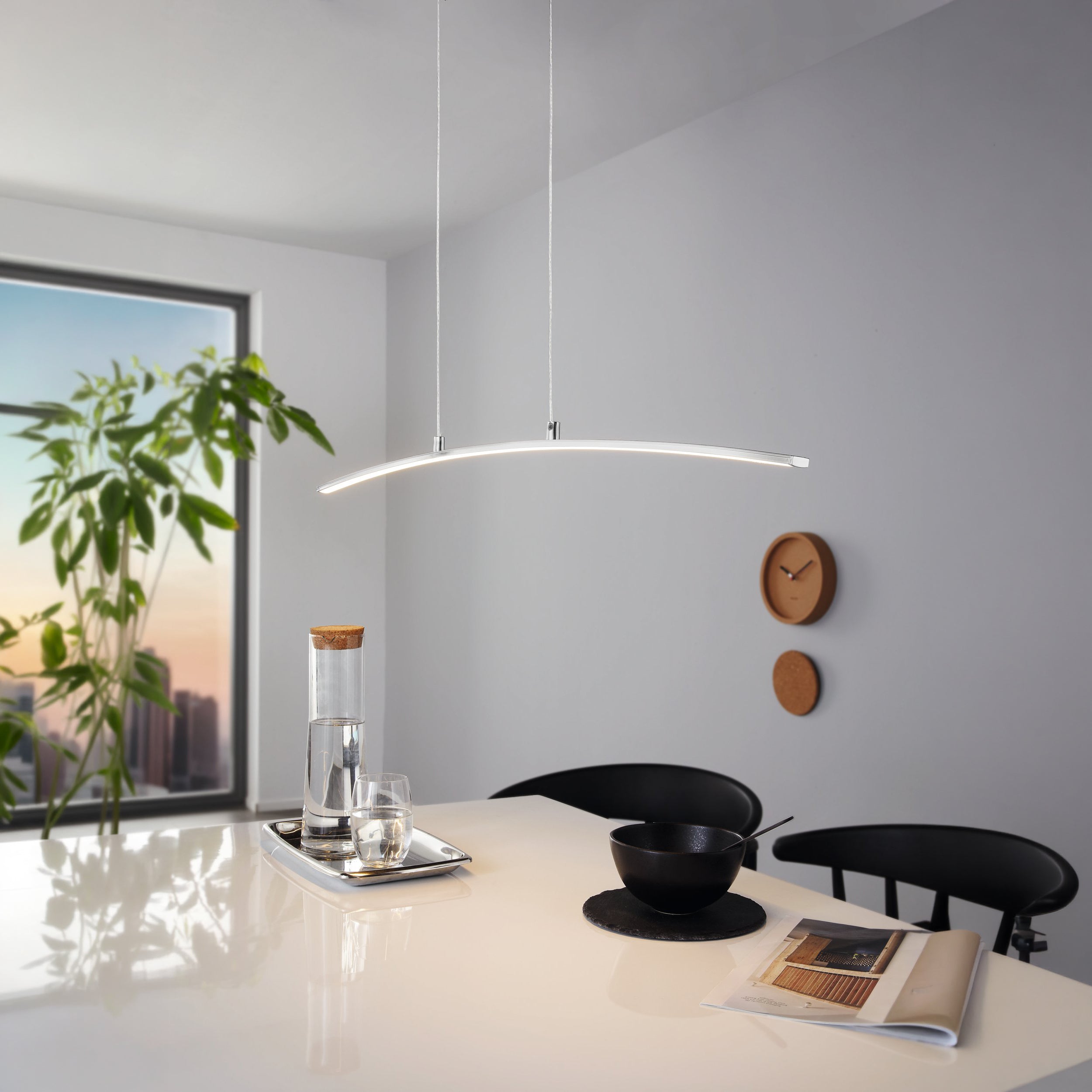 Eglo EU Layham Steel & Wood Modern Indsutrial 5-Light Pendant