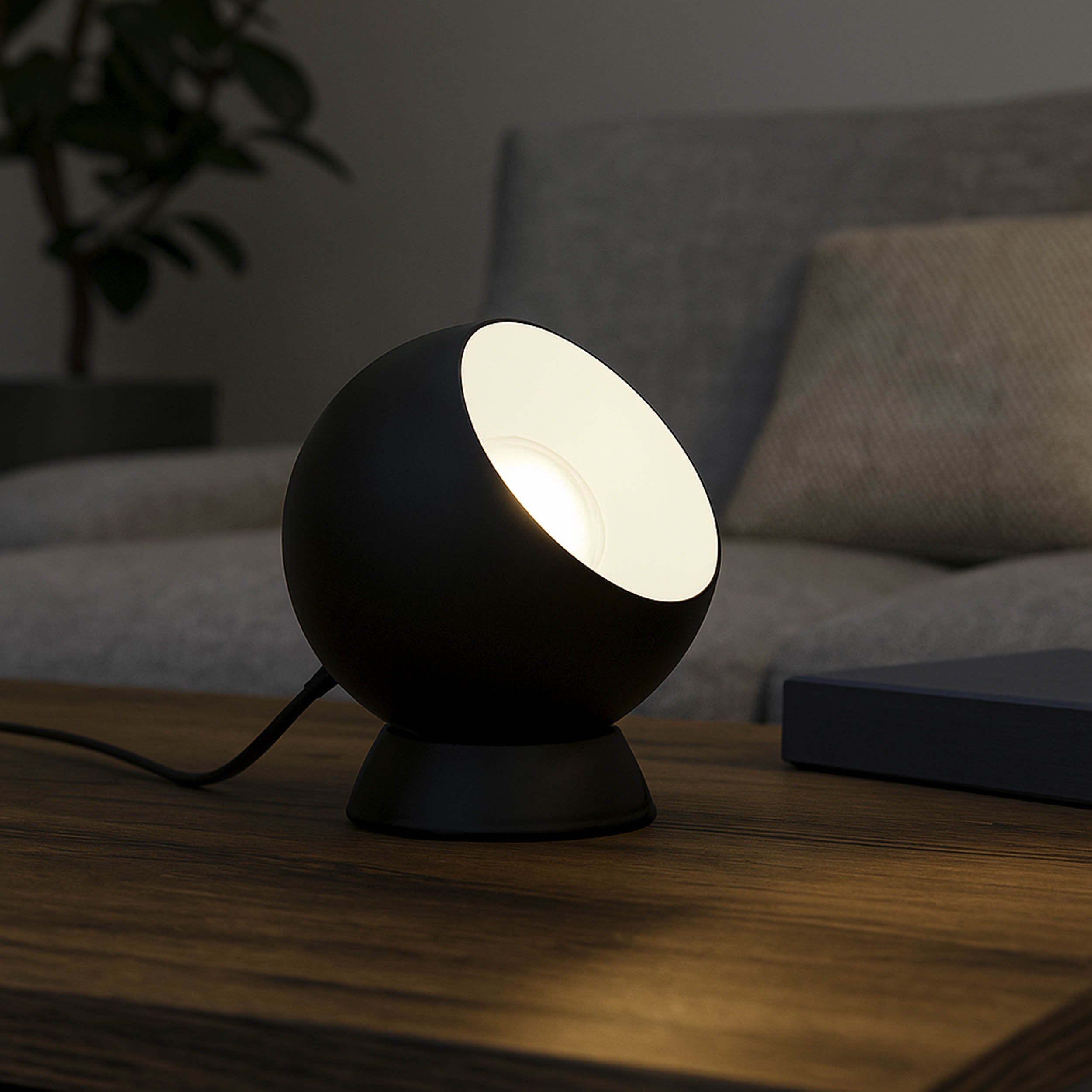 Eglo EU Pianosa LED Wall Light Circular Black Steel CCT