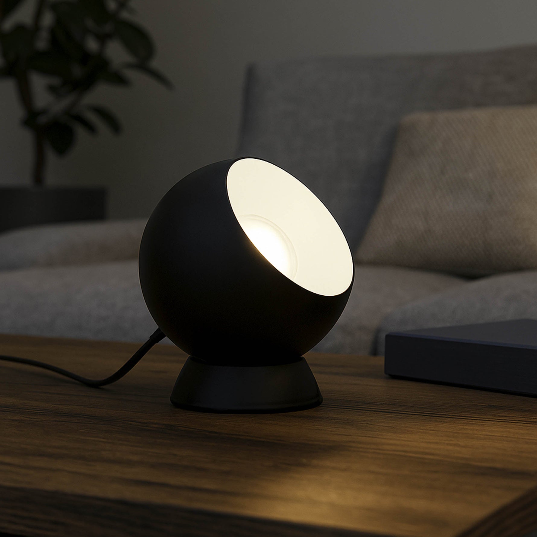 Eglo EU Pianosa LED Wall Light Circular Black Steel CCT
