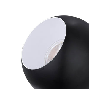Eglo EU Petto 1 Table Lamp Black Steel Circular Spotlight with White Inner Reflector, Adjustable Head, GU10 LED 3000K