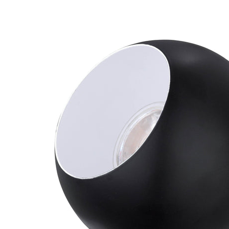 Eglo EU Petto 1 Table Lamp Black Steel Circular Spotlight with White Inner Reflector, Adjustable Head, GU10 LED 3000K