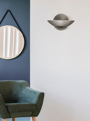 Searchlight Electric Sardina Uplight Wall Light - Satin Silver Metal 3209SS