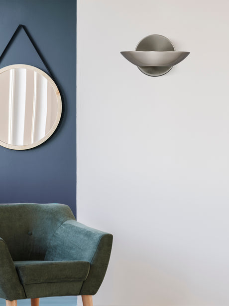 Searchlight Electric Sardina Uplight Wall Light - Satin Silver Metal 3209SS